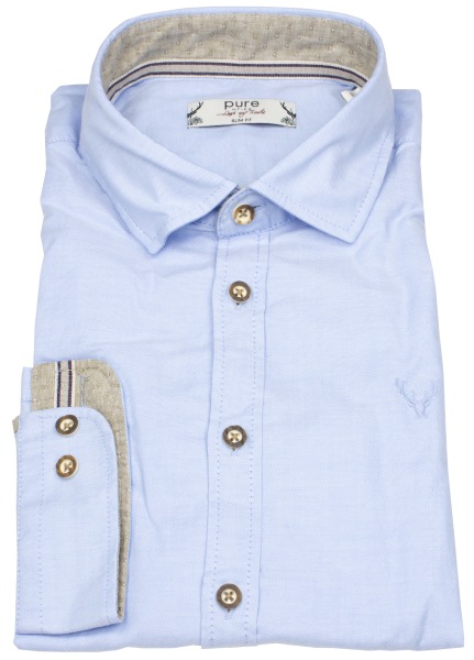 Pure Trachtenhemd - Slim Fit - Kentkragen - hellblau