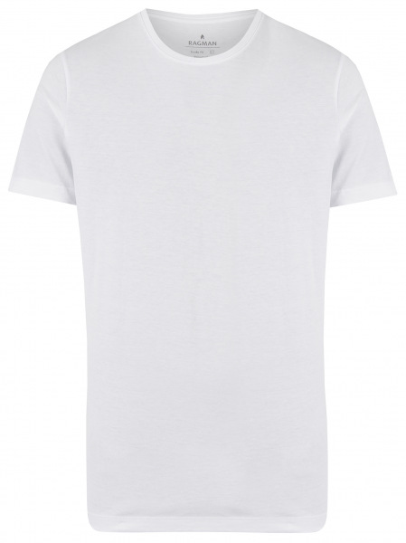 Ragman T-Shirt Doppelpack - Body Fit - Rundhals - weiß