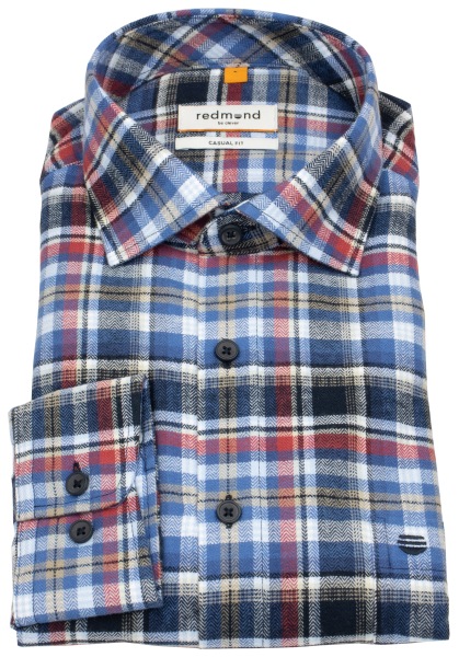 Redmond Flanellhemd - Casual Fit - kariert - mehrfarbig