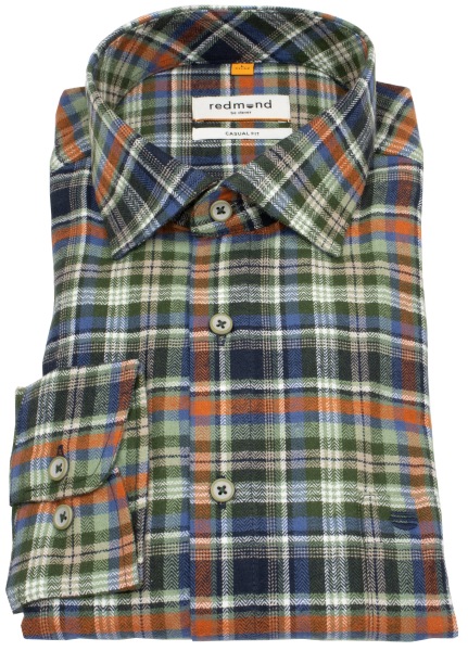 Redmond Flanellhemd - Casual Fit - kariert - mehrfarbig