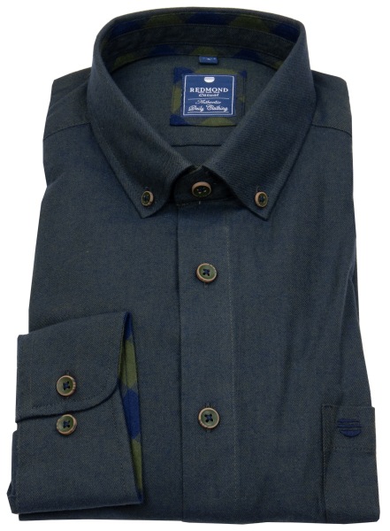 Redmond Flanellhemd - Comfort Fit - Button Down - grün - ohne OVP