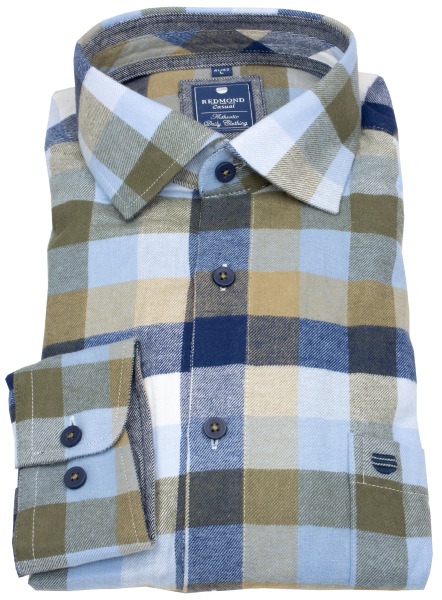 Redmond Flanellhemd - Comfort Fit - kariert - mehrfarbig - 252115111 600 