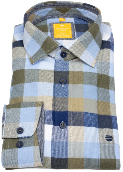 Redmond Flanellhemd - Modern Fit - kariert - mehrfarbig - 252115110 600 