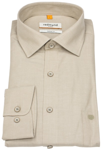 Redmond Shirt - Casual Fit - Kent Collar - Beige
