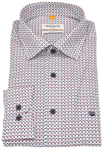 Redmond Shirt - Casual Fit - Kent Collar - Print - red / blue