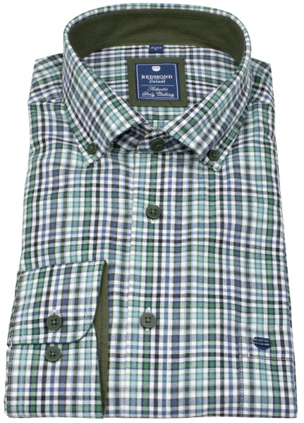 Redmond Hemd - Comfort Fit - Button Down Kragen - kariert - grün - 252005111 600 