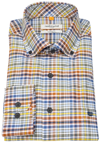 Redmond Hemd - Comfort Fit - Button Down Kragen - kariert - mehrfarbig