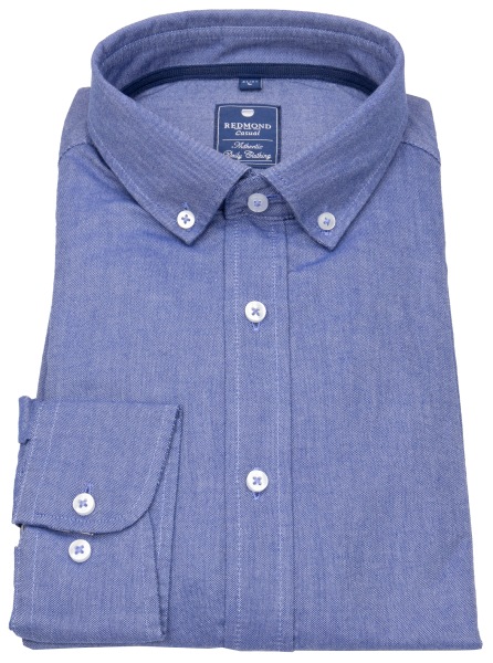 Redmond Hemd - Comfort Fit - Button Down Kragen - Oxford - blau