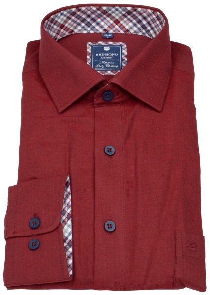 Redmond Hemd - Comfort Fit - Kentkragen - Twill - rot - 252000111 500 