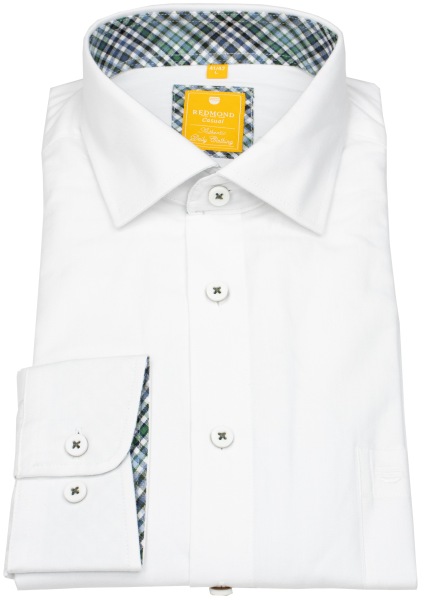 Redmond Hemd - Modern Fit - Kentkragen - Twill - weiß - 252000110 000 
