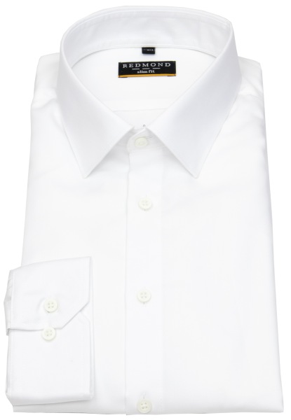 Redmond Hemd - Slim Fit - Kentkragen - Twill - weiß - 231700130 05 