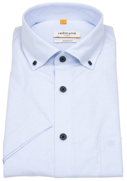 Redmond Kurzarmhemd - Comfort Fit - Button Down Kragen - hellblau