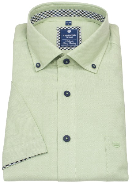 Redmond Kurzarmhemd - Comfort Fit - Button Down Kragen - Kontrastknöpfe - grün - ohne OVP - 251055999 60 