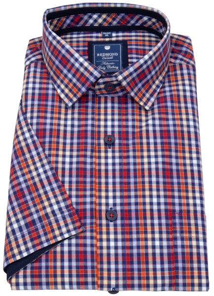Redmond Kurzarmhemd - Comfort Fit - kariert - rot / blau - ohne OVP