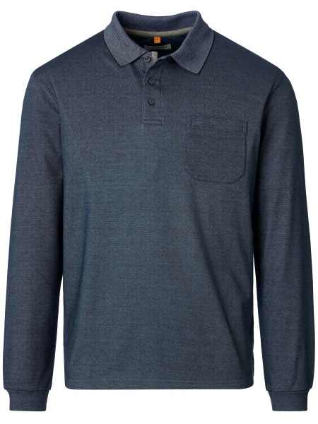 Redmond Poloshirt - Regular Fit - Langarm - Wash and Wear - blau