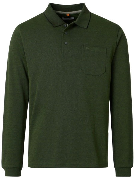 Redmond Poloshirt - Regular Fit - Langarm - Wash and Wear - grün