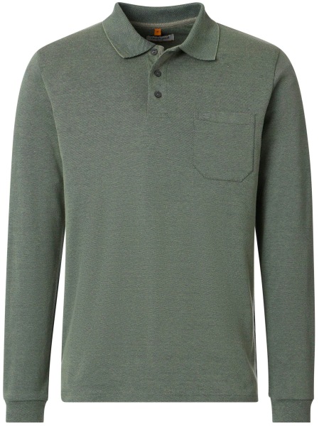 Redmond Poloshirt - Regular Fit - Langarm - Wash and Wear - grün