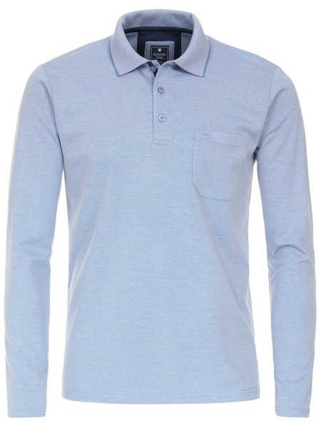 Redmond Poloshirt - Regular Fit - Langarm - Wash and Wear - hellblau