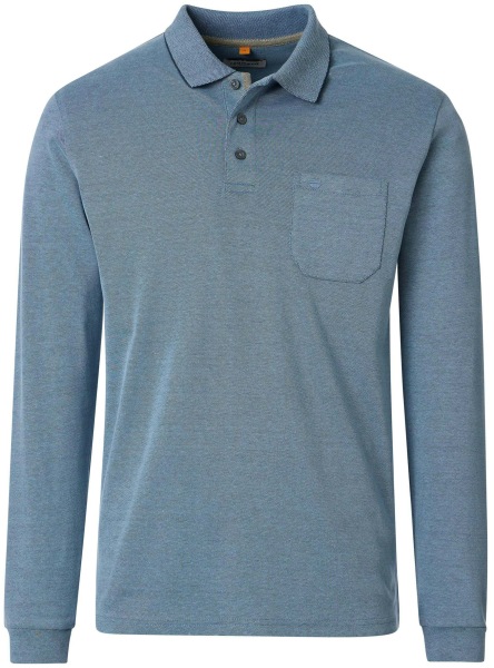 Redmond Poloshirt - Regular Fit - Langarm - Wash and Wear - hellblau