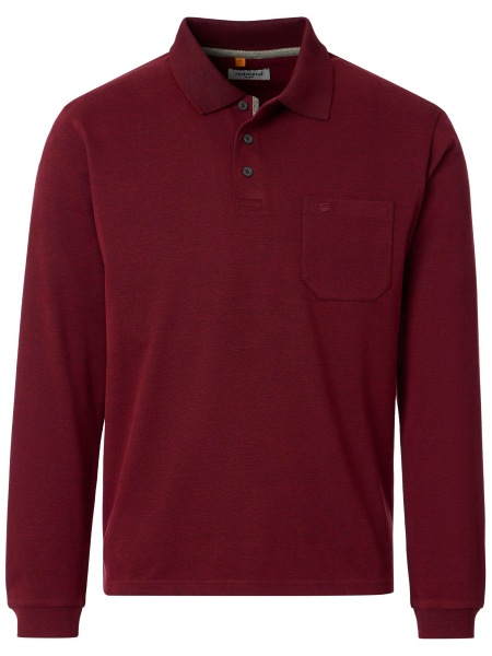 Redmond Polo - Regular Fit - manches longues - Wash and Wear - rouge