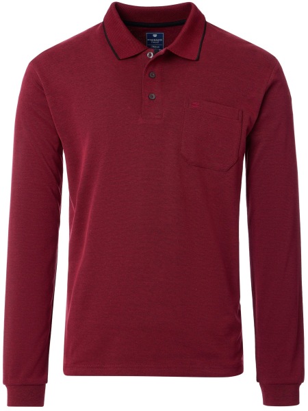 Redmond Poloshirt - Regular Fit - Langarm - Wash and Wear - rot - 252880700 500 