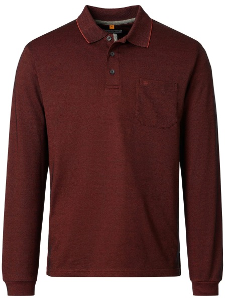 Redmond Polo Shirt - Regular Fit - Long Sleeve - Wash and Wear - Red-Orange