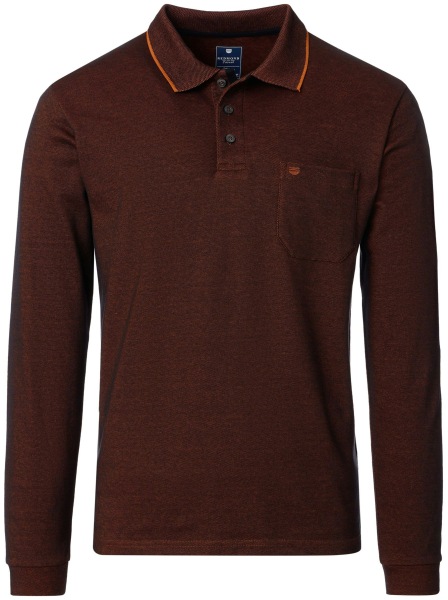 Redmond Poloshirt - Regular Fit - Langarm - Wash and Wear - terra rot - 252880700 205 
