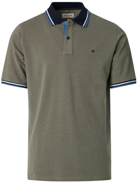 Redmond Poloshirt - Regular Fit - Piqué - Kontrastkragen - grün