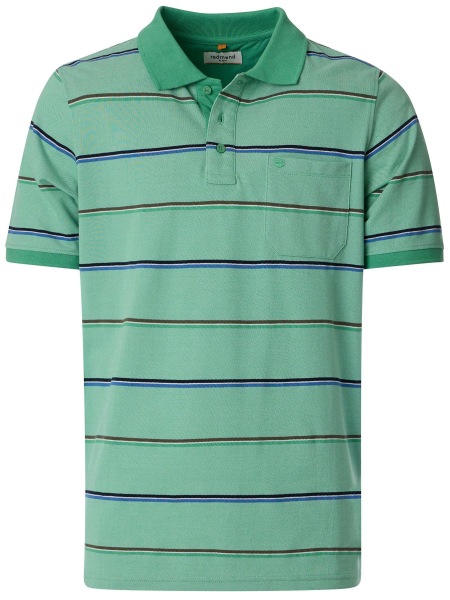 Redmond Poloshirt - Regular Fit - Piqué - Streifen - grün