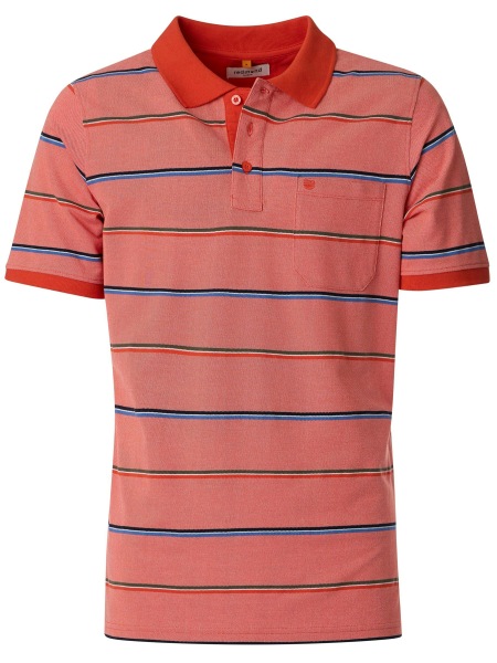 Redmond Poloshirt - Regular Fit - Piqué - Streifen - rot