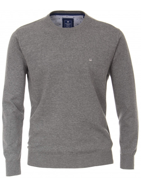 Redmond Pullover - Rundhals-Ausschnitt - grau