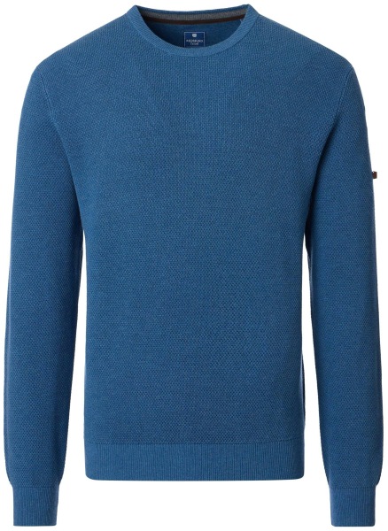 Redmond Pullover - Rundhals-Ausschnitt - Struktur - blau - 628 121 