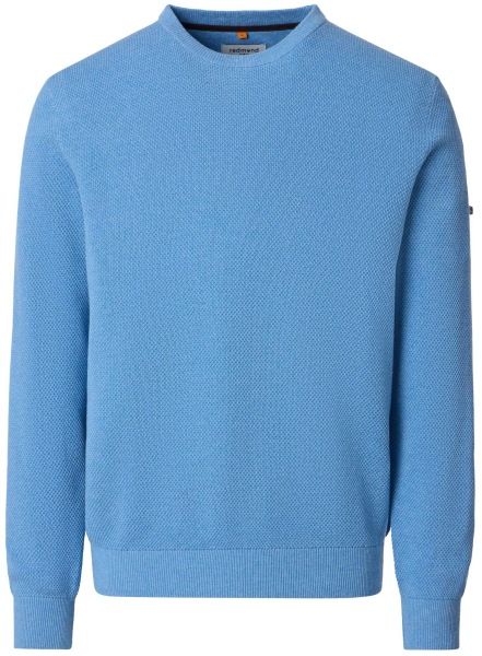 Redmond Pullover - Rundhals-Ausschnitt - Struktur - hellblau