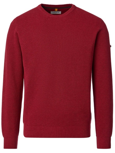 Redmond Pullover - Rundhals-Ausschnitt - Struktur - rot