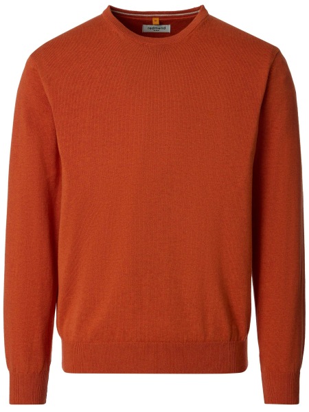 Redmond Pullover - Rundhals-Ausschnitt - terra rot