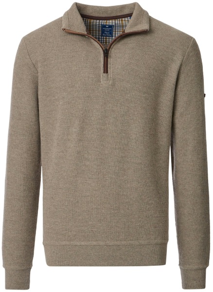 Redmond Pullover - Troyerkragen mit Reissverschluss - beige - 252900700 200 