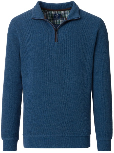 Redmond Pullover - Troyerkragen mit Reissverschluss - blau - 252900700 121 