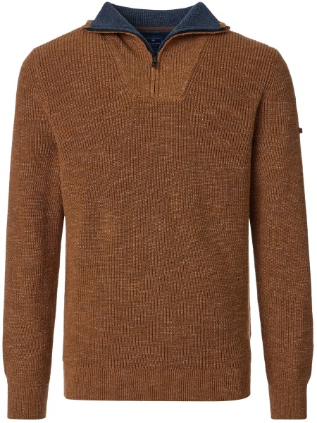 Redmond Pullover - Troyerkragen mit Reissverschluss - braun - 252810600 300 