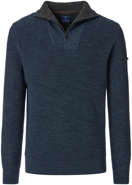 Redmond Pullover - Troyerkragen mit Reissverschluss - dunkelblau - 252810600 100 