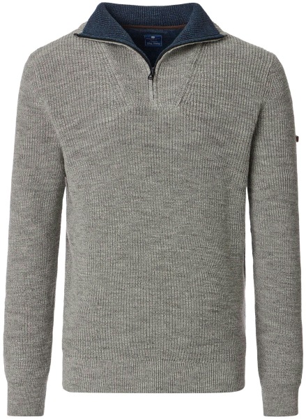 Redmond Pullover - Troyerkragen mit Reissverschluss - grau - 252810600 700 