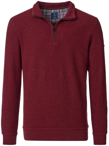 Redmond Pullover - Troyerkragen mit Reissverschluss - rot - 252900700 500 