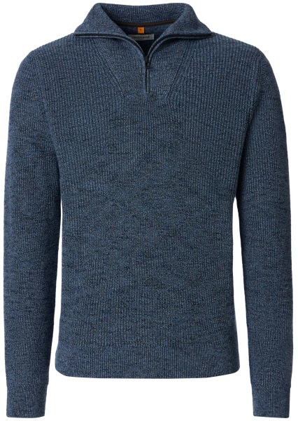 Redmond Pull - col camionneur zippé - structuré - bleu