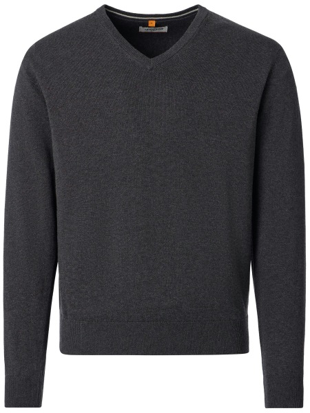 Redmond Pull-over - col en V - anthracite / gris foncé