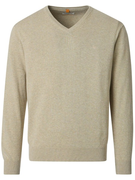 Redmond Pullover - V-Ausschnitt - beige