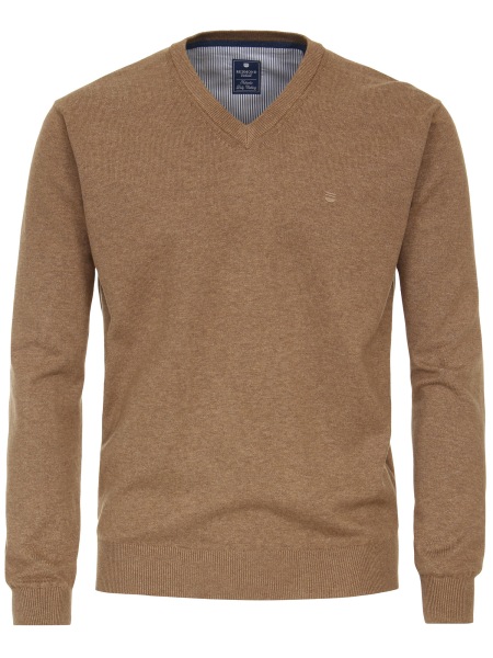 Redmond Pullover - V-Ausschnitt - braun