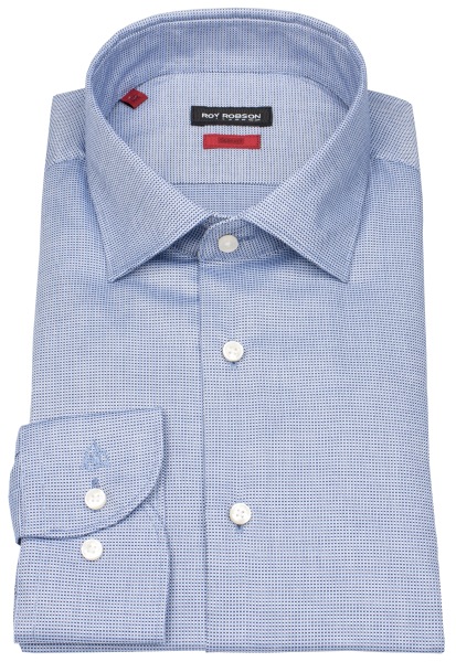 Roy Robson Hemd - Slim Fit - Kentkragen - Struktur - blau - ohne OVP - 5094 S-1284 A450 