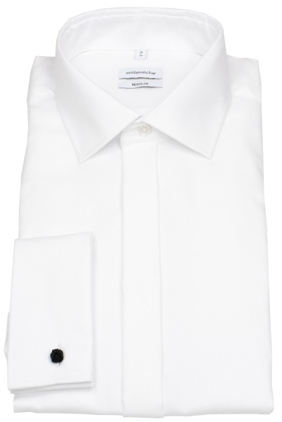 Seidensticker Galahemd - Regular Fit - Kentkragen - Struktur - Umschlagmanschette - weiß