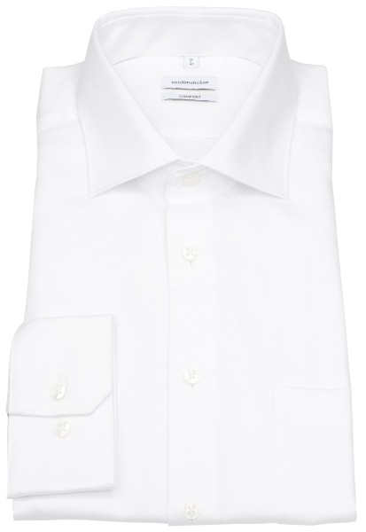 Seidensticker Hemd - Comfort Fit - Kentkragen - Feintwill - weiß