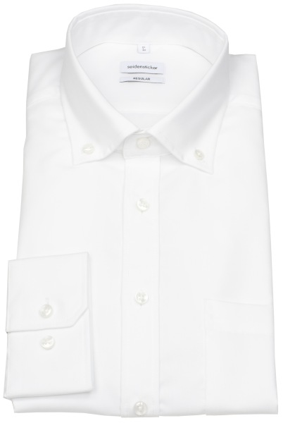 Seidensticker Hemd - Regular Fit - Button-Down Kragen - weiß