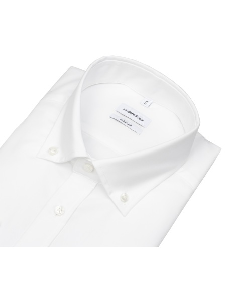 Seidensticker Shirt - Regular Fit - Button-Down Collar - white